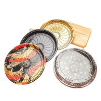 Barquette alimentaire ronde en plastique recyclable avec couvercle, grande capacité, boîte à salade pour plats à emporter, sashimi, sandwichs, stockage