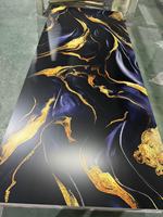 Panel de Pared de PVC con Acabado Brillante, Recubrimiento UV, Resistente al Agua, Ecológico, con Diseño Floral, Resistente a los Arañazos, 3mm de Grosor, Estilo Moderno, Imitación Mármol