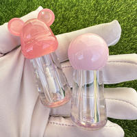 CY024 Tubes de brillant à lèvres pour enfants en forme d'ours de dessin animé 1,5 ml Rose Violet Blanc Plastique Contenant de brillant à lèvres mignon Tube vide