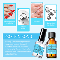 BORN PRETTY 15ml Kit de Base et Déshydratant pour Ongles, Logo Personnalisé, Sans Acide, Sans Remontée, Sans Protéines, Votre Logo pour Vernis Gel