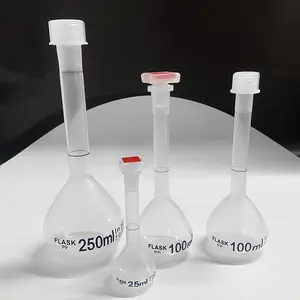 50ml 100ml 150ml 200ml 250ml Frascos volumétricos de uso en laboratorio Frasco volumétrico de plástico para uso en laboratorio con tapa