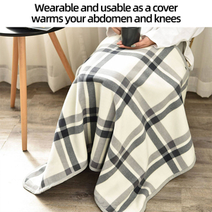 Manta Poncho Ponchó de Polonia, Gris a Cuadros, Forro Sherpa, Tipo Chal, Manos Libres, Acogedora para Invierno, Envío Rápido desde la UE - Product Image 4