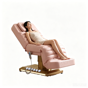 Deluxe Custom Pink Leather Color <b>Electric</b> Beauty Bed with Lifting Feature Modern Design for Salon Spa Use - Product Image 2