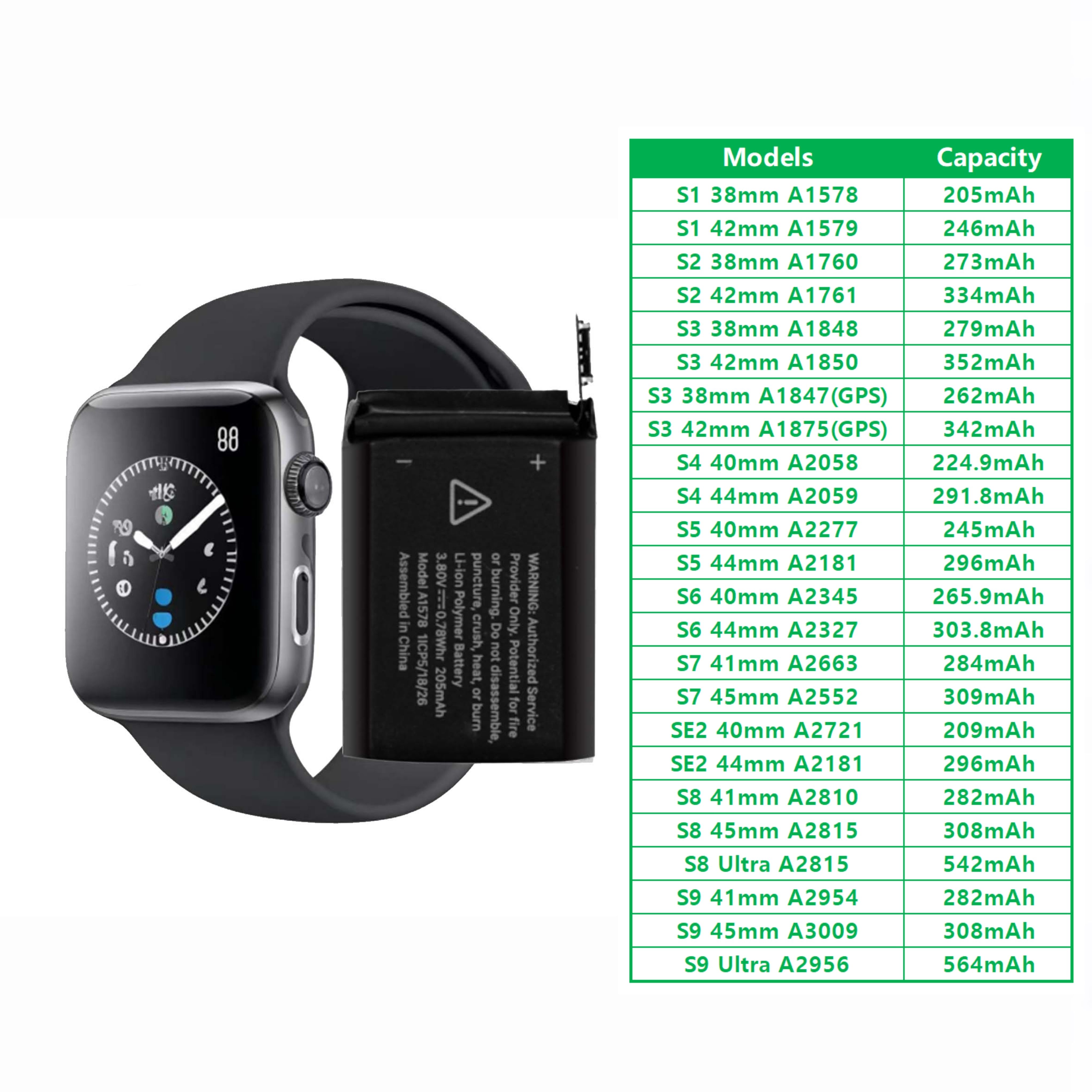 Smart Watch Apple Watch 7000 Series 42mm Battery Replacement Watch