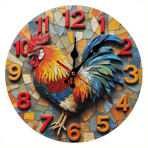 Reloj de Pared Creativo con Diseño de <span class=keywords><strong>Gallo</strong></span>, Reloj de Madera con Diseño de Animales, Decoración Moderna para el Hogar, Reloj de Arte para Pared - Product Image 2