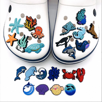 2024 mignon dessin animé océan thème crabe poisson conception océan Animal chaussure breloques décorations chaussures breloques pour chaussures accessoires