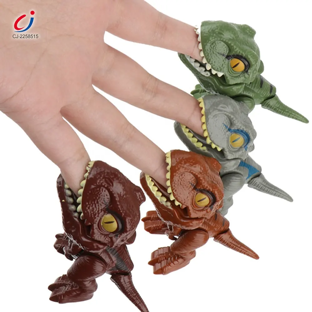 Chengji Hot Selling Funny Mini Cartoon Animal Tyrannosaurus Toy Plastic Hand Bite Finger Dinosaurs