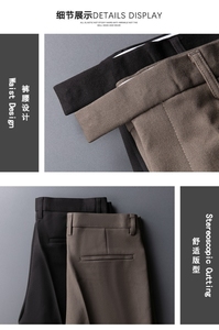 ชุดเดรสสำหรับผู้<span class=keywords><strong>ชาย</strong></span>กางเกงกางเกงทางการสำหรับนักธุรกิจชายชุดใส่ฤดูร้อนสีกาแฟแบบสั้น - Product Image 4