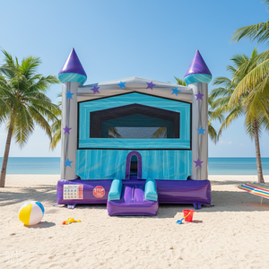 Castillo Inflable para Fiestas, <span class=keywords><strong>Alquiler</strong></span> de Juegos Inflables para Exteriores, Casa de Brinco Azul, Jumper Inflable de PVC, Brincolín Inflable - Product Image 1