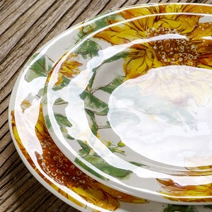 จานสเต็กแบนลายดอกทานตะวันขนาด 8 นิ้ว สำหรับขายส่ง - Product Image 3