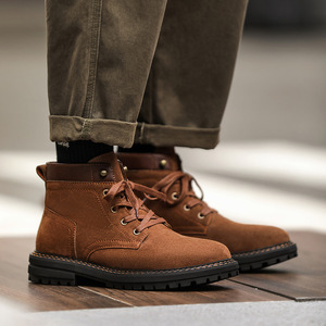 Bottes de travail montantes rétro pour hommes, style automne, polyvalentes, décontractées, pour la marche et le désert - Product Image 2