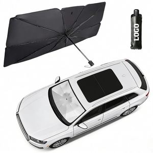 Custom Logo Printed Portable Folding Retractable Windshield <b>for</b> <b>Car</b> Front Window Sunshade Umbrella - Product Image 1