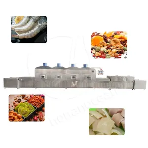 OCEAN PLC Control konveyor daging garam ikan dehidrasi Oven makanan kering cabai Microwave sabuk mesin pengering