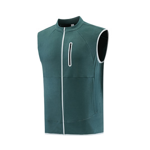 <strong>Men</strong> Warm Vest Zip up Lightweight <strong>Gilet</strong> New Arrivals Outdoor Polyester Spandex Sports Vest Solid Stand Collar <strong>Running</strong> Vest - Product Image 3