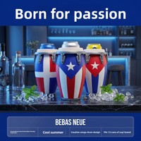 Support de canette de boisson en PLA imprimé en 3D, support créatif pour boissons en forme de cylindre, support unique en forme de baril pour tasse à bière, accessoires de fête