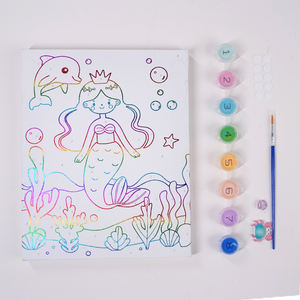 Kit <span class=keywords><strong>de</strong></span> Peinture sur Toile DIY Sirène : Ensemble d'Artisanat Artistique Imprimé Portrait, Art Mural en Tissu et Papier, Peinture par Numéros, Jouet <span class=keywords><strong>de</strong></span> <span class=keywords><strong>Dessin</strong></span> - Product Image 3