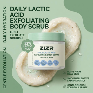 Gommage corporel à l'acide lactique 12% AHA, exfoliant et lissant pour peaux sèches, rugueuses et bosselées, traitement de la kératose pilaire (KP) - Product Image 2