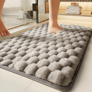 Alfombra de Baño de Espuma Viscoelástica, Rectangular, con Patrón Geométrico, Antideslizante, Absorbente, de Secado Rápido, para Uso Doméstico, de Fibra de Poliéster - Product Image 2