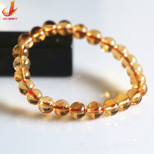 Pulsera citrina 7A de alta calidad, pulsera con chip de cristal, pulsera de piedra natural - Product Image 6