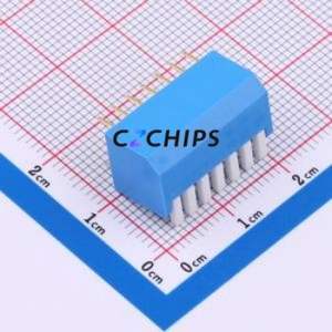 DP-7-B-T DIP Switch Through hole Component (THT),P=2.54mm Switch Piano Key Single Pole Single Throw 7 2.54mm - Product Image 2