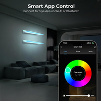 Étagères murales flottantes avec lumière LED RVB pour les jeux, la chambre à coucher et les objets intelligents de l'Assistant Google