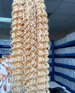 613 vierge de Cheveux Humains Bundles,613 Cuticules Alignés Cheveux Bundles Avec Frontale, Blonde Vierge de Cheveux Humains 613 Faisceaux Avec Fermeture - Product Image 3