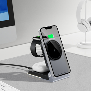 <span class=keywords><strong>Chargeur</strong></span> sans fil pliable en aluminium Qi2 3-en-1 avec station de charge magnétique et lumière, pour iPhone 17, <span class=keywords><strong>Apple</strong></span> <span class=keywords><strong>Watch</strong></span>, AirPods - Product Image 3