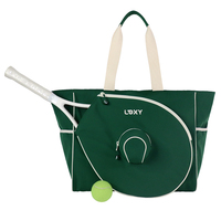 Bolsa Tote Deportiva Personalizada para Raqueta de Tenis, Estilo Deportivo al Aire Libre, Algodón Reciclado con Paneles, Correa Ajustable, Multifuncional y Práctica