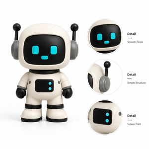 Figurine PVC <span class=keywords><strong>Cyberpunk</strong></span> Mascotte, Compagnon de Bureau Adorable, Visage Cyborg Écran Bleu, Figurine d'Action, Marchandise IP Personnalisée - Product Image 2
