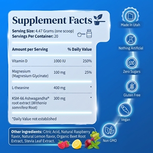 Complément <span class=keywords><strong>Alimentaire</strong></span> à Faible MOQ : Poudre de Mélange pour Boisson au Magnésium Glycinate et Ashwagandha pour la Relaxation et le Sommeil, <span class=keywords><strong>Anti</strong></span>-<span class=keywords><strong>Stress</strong></span>, OEM - Product Image 4