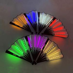 Led Light up <b>Hand</b> <b>Fan</b> Wholesale Plastic Foldable Led <b>Hand</b> <b>Fan</b> Custom Printed Folding Silk <b>Hand</b> <b>Fan</b> Led Custom Printed Logo - Product Image 2