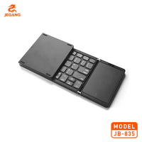 Jeqang JB-835 lipat Mini tiga lipat Touchpad gunting Keyboard operasi gaya baru kunci Multimedia untuk Inggris PC Laptop