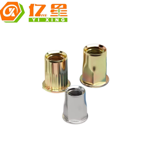 Écrous à riveter moletés à tête plate en acier inoxydable 304, norme DIN965, inserts filetés en acier au carbone, écrous à riveter aveugles à extrémité ouverte - Product Image 5
