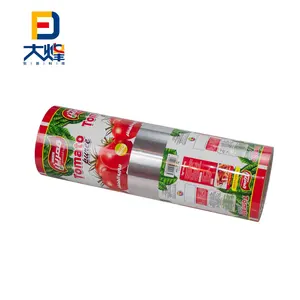 Plastic Customized Logo Plastic Aluminum Packaging Roll Film For Tomato Paste