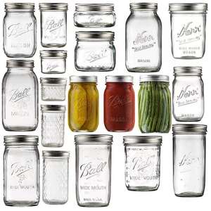 Bocaux Mason à large ouverture avec couvercles hermétiques pour le stockage des aliments, les épices, la mise en <span class=keywords><strong>conserve</strong></span>, la confiture, la gelée, le miel, la préparation de préparations, et les boissons - Product Image 2