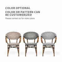 (E8029-T4) Chaises de salle à manger en tissu empilables pour l'extérieur, usage commercial, maison, café, avec accoudoirs