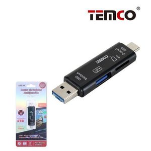 Lecteur de cartes Temco 5 en 1 USB Lightning Type C SD TF pour mobiles et tablettes - Product Image 3