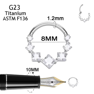 G23チタン5A+ジルコンノーズピアスリング16Gクラシックスタイル耳軟骨耳たぶボディジュエリー婚約認定結婚式 - Product Image 2