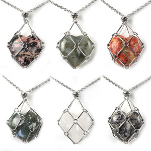 Soporte para collar de cristal jaula de acero inoxidable para piedra jaula de red ajustable piedra de cuarzo de cristal curativo para <span class=keywords><strong>la</strong></span> fabricación de joyas - Product Image 4