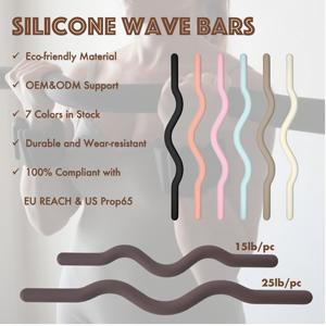 Barra de Pesas Ergonómica de 15 lb y 25 lb para Fisicoculturismo, Entrenamiento de Fuerza, con Logotipo Personalizado, de Silicona Duradera, para Fitness, Curl, Yoga, Pilates - Product Image 1