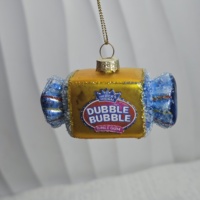 Ornement en verre soufflé à la main, classique, jaune, en forme de chewing-gum, très vendu, idéal pour la décoration de Noël à la maison