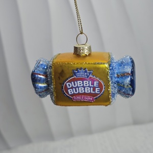 Hot Selling Hand Blown Classic Yellow Bubble Gum Glass Ornament Suitable for Christmas Home Decor - Product Image 2