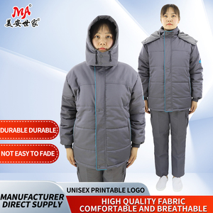 Combinaison <span class=keywords><strong>de</strong></span> <span class=keywords><strong>travail</strong></span> d'hiver en plein air grise, vêtements chauds en coton rembourré, respirants et <span class=keywords><strong>de</strong></span> grande taille, résistants au <span class=keywords><strong>froid</strong></span> - Product Image 2
