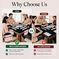 Lot de 4 supports de cartes de Mahjong pour table, support pliable à glisser sous le tapis, support de cartes de Mahjong pour table