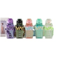 Bouteille d'eau en plastique pour enfants, bouteille d'eau de sport carrée avec sangle de transport