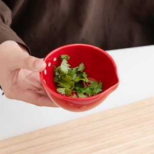 Tazón para Remover Hierbas de Cerámica Ecológica con Logotipo Personalizado, Rallador de Ajo, Jengibre y Cebolla, Rojo - Product Image 4