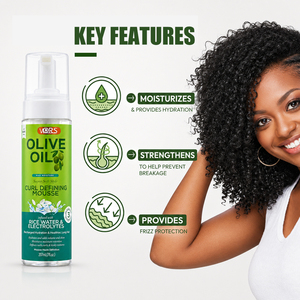 Olive Oil Moisturizing Curl Defining Mousse Hair Styling Setting Wrap <b>Foam</b> Strong Hold Curly Hair - Product Image 5