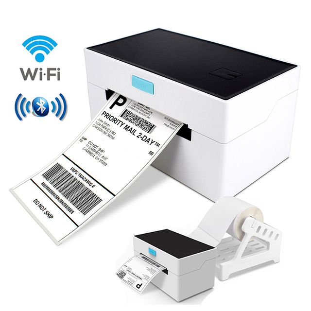 Portable Wireless (cordless), USB, BT, Mobile Compatible with IOS & Android with App Barcode Thermal Label Printer 4x6