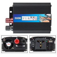 Convertisseur de courant automobile avec chargeur USB, petit et pratique, 500W, DC12V 24V vers 110V 220V