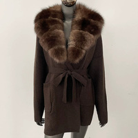 Großhandel Wolle Kaschmir Cardigan Damen Winter Pullover Mantel Fuchs Pelzkragen Cardigan